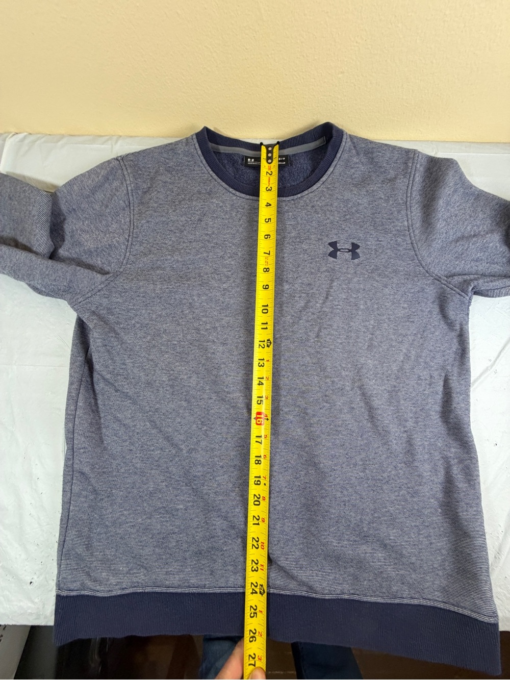 Under Armour Men's Blue‎ Heather Crewneck Sweatshirt with Dark Trim - Picture 7 of 8